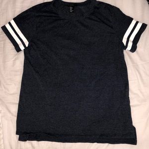 Navy blue tee with Varsity Stripes
